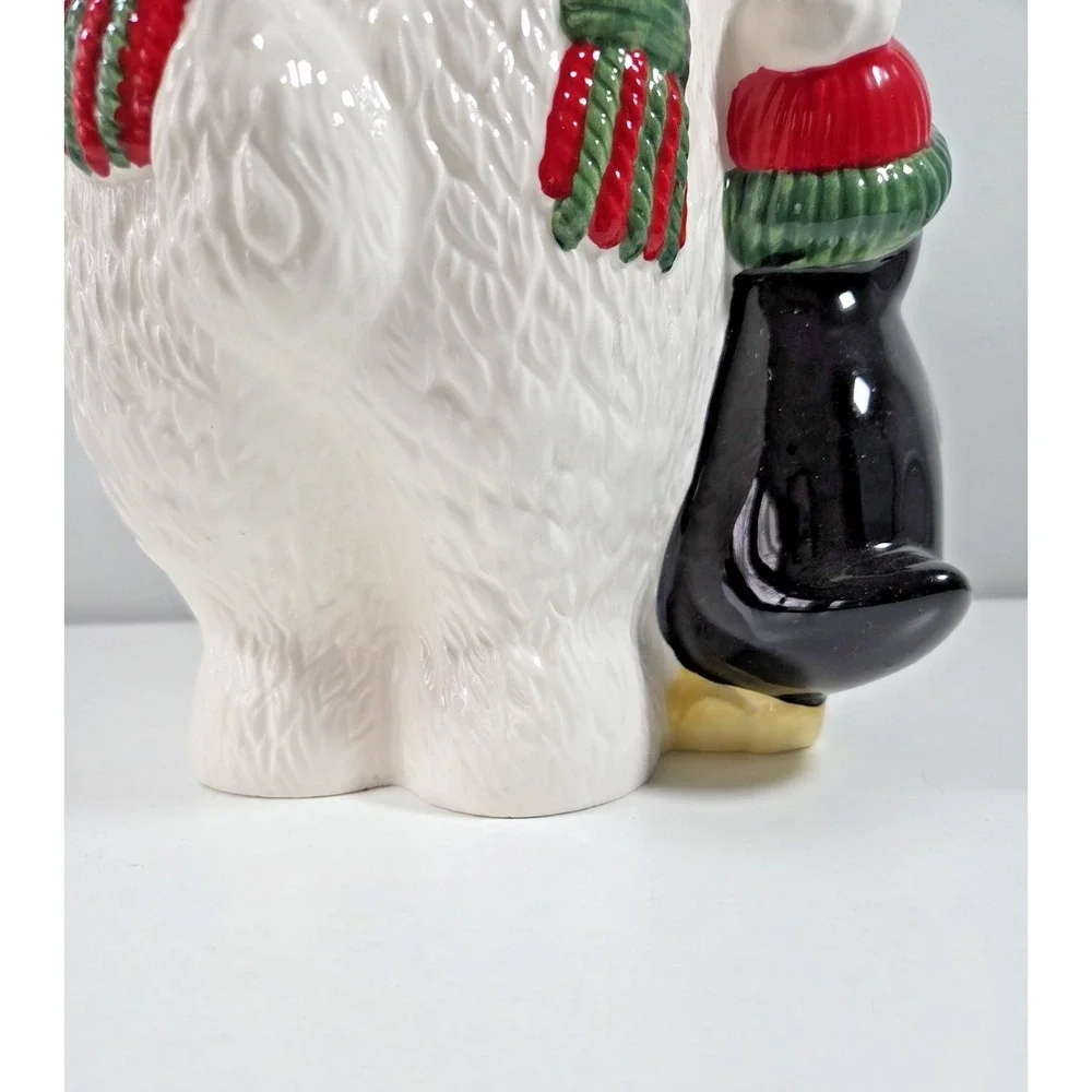 Vintage Rare  Hand Painted CELLAR Bear & Penguin Cookie Jar Original Box‎